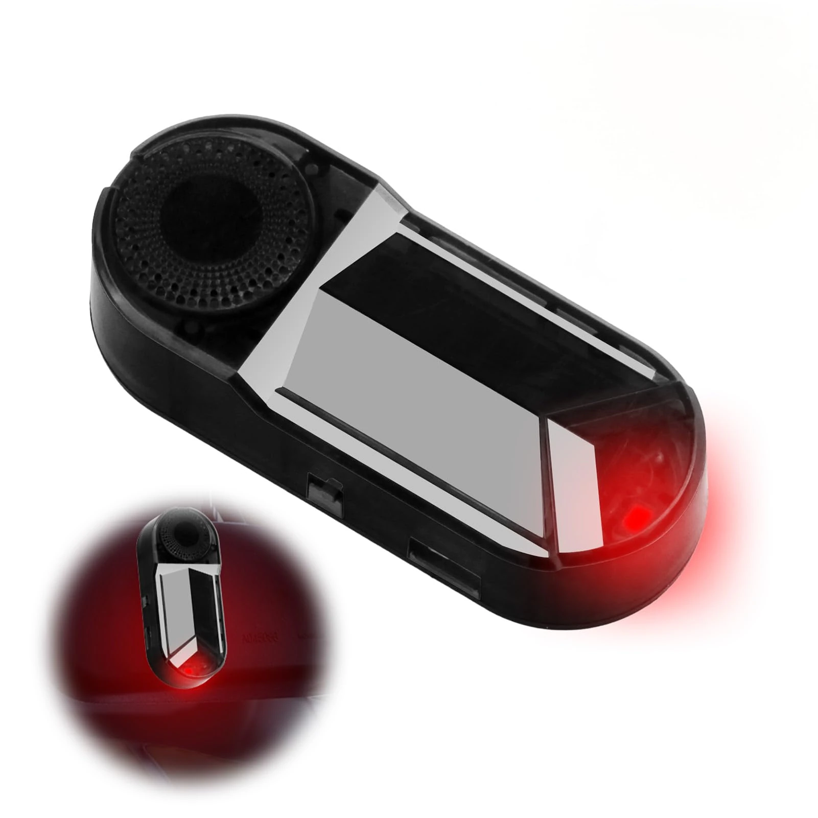 Solar-Powered Fake Car Alarm Flashing Light with Red LED Intelligent Light Sensor USB Backup Charging Anti-Theft Dummy Alarm for Car and Van Security Simulated Car Alarm LED