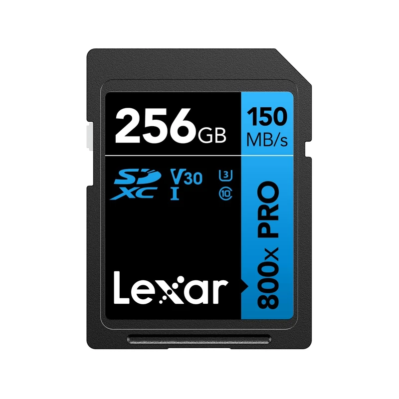 Lexar High-Performance 800x PRO SD Card 256GB, SDXC UHS-I Card up to 150MB/s Read, V30/U3/C10 SD Memory Card for Point-and-shoot, mid-range DSLR cameras, and HD camcorders Camera (LSD0800P256G-BNNAA)