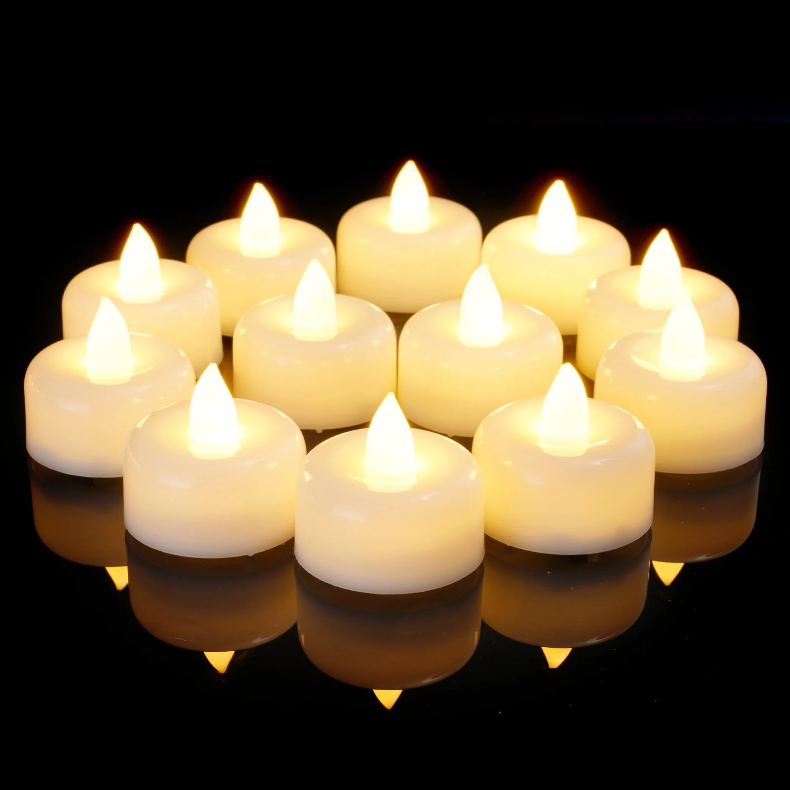 AMAGIC 50 Pack Flameless LED Battery Tea Lights Candles Electric Fake Tealight Bright No Flicker for Home Decor, Mother's Day, Wedding,Table Window Decor