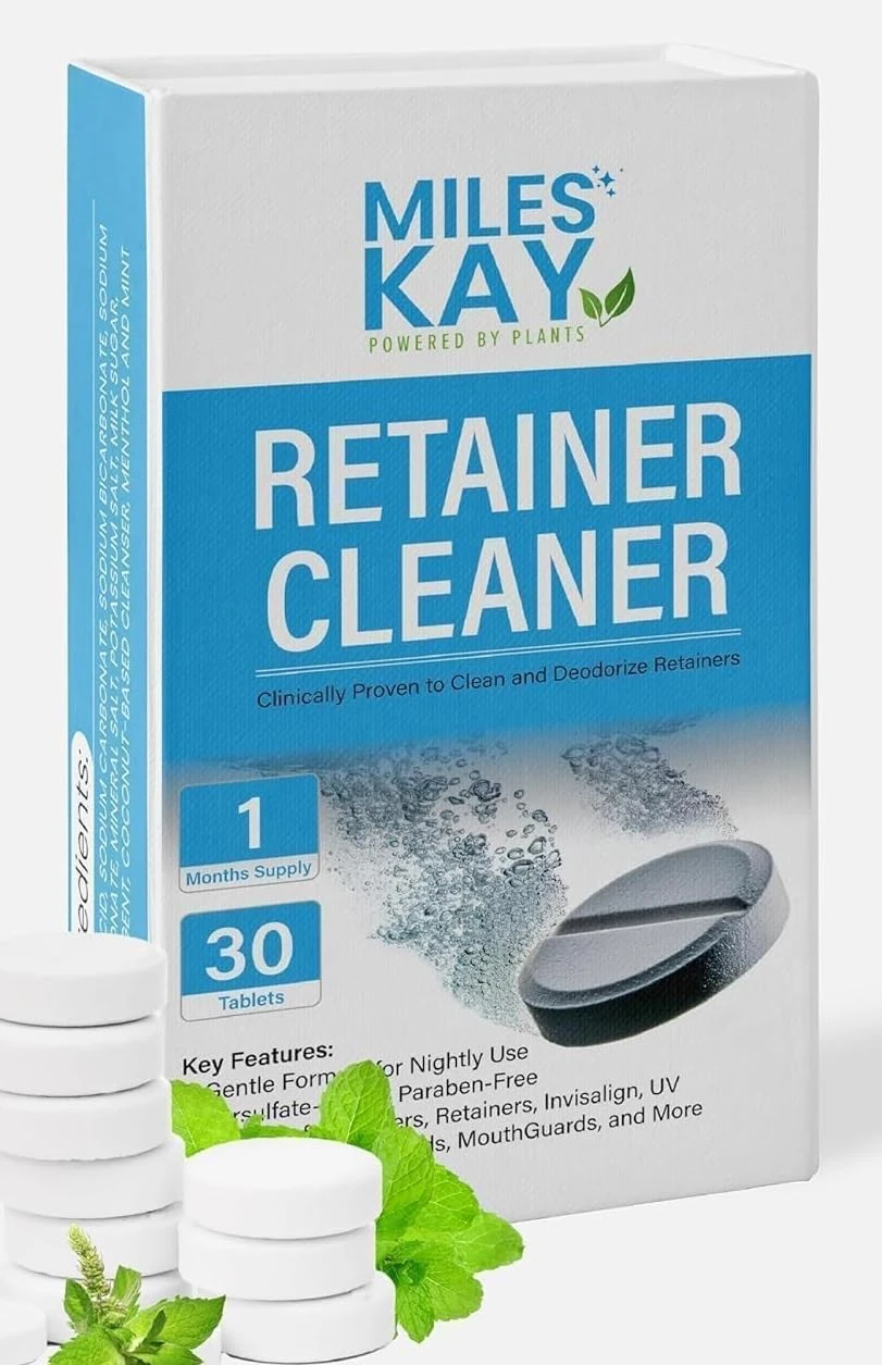 Retainer Cleaner Tablets (30 Pack). Non Toxic - SLS & Persulfate-Free. Keep your Retainer Fresher, Retainer Brighter and Stain-Free. Retainer cleaning, also for Ultrasonic, mouthguards, pods and more