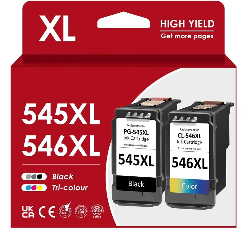 545 546 Ink Cartridges, PG-545XL CL-546XL Compatible with Original Canon 545 546 Ink Cartridges Multipack for Pixma TS3400 TS3100 TS3150 TS3300 TS3350 TS3450 TR4500 TR4551 MG2500 MG2550s MX495