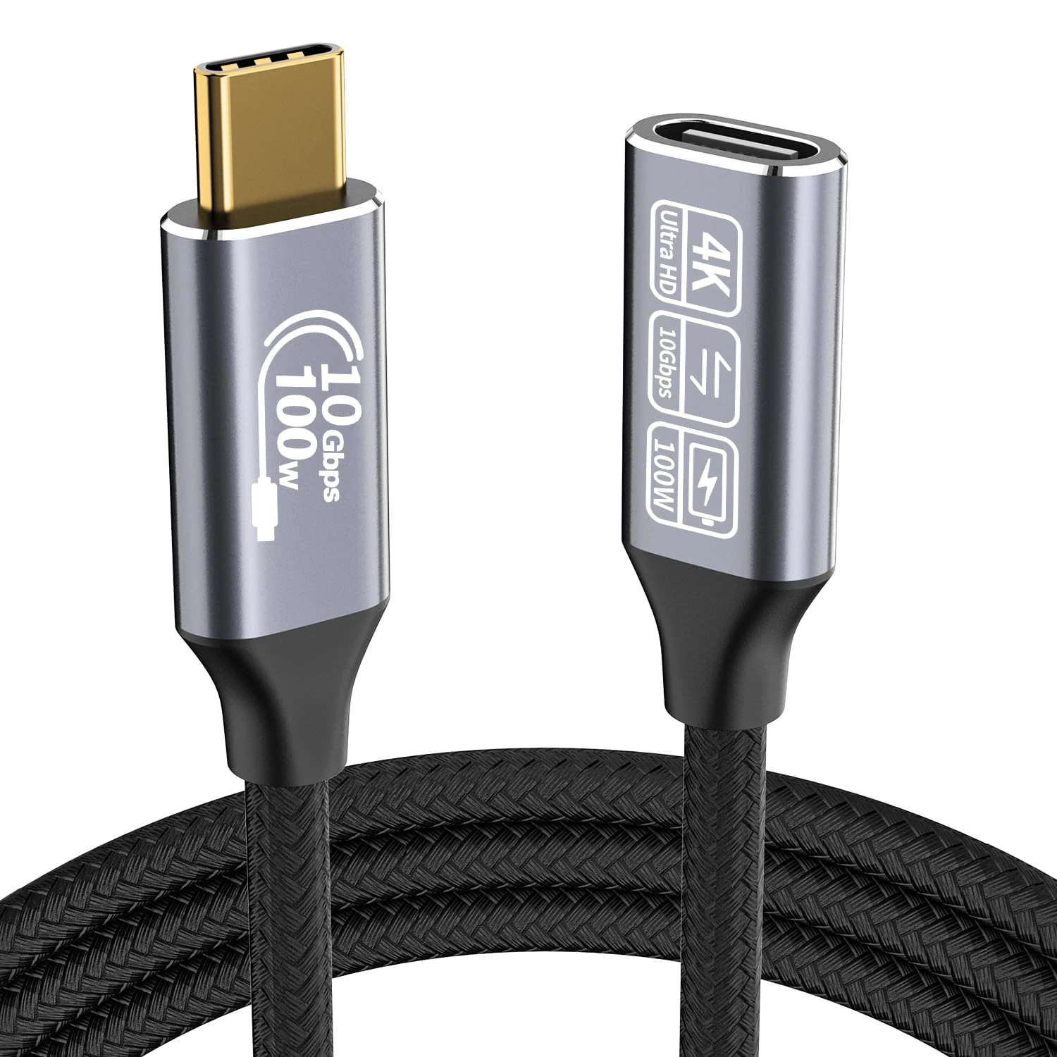 CAKOBLE usb c extension cable 2m,[10Gbps 4K@144Hz] usb c 3.2 extension cable 10gbps USB Type C 100W Fast Charge Data Transfer 4K@144Hz Video Display Lead Compatible for iPhone 16/15 MacBook,Galaxy S24