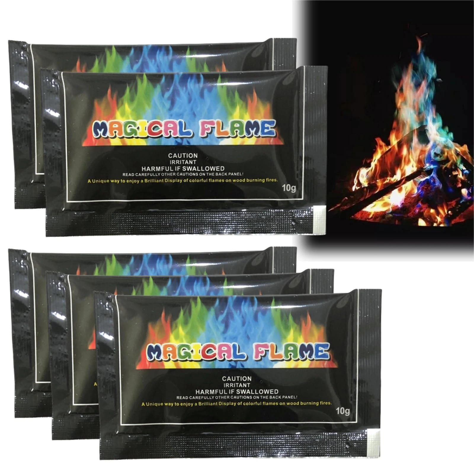 5PCS Magical Flames,Colour Changing Fire Powder,Campfire Co-lor Chang-ing Powder,Long-Lasting Fi-re Colour Changing Pow-der,Co-lour Ch-anging Fire Sachets,Magic Fire Dust