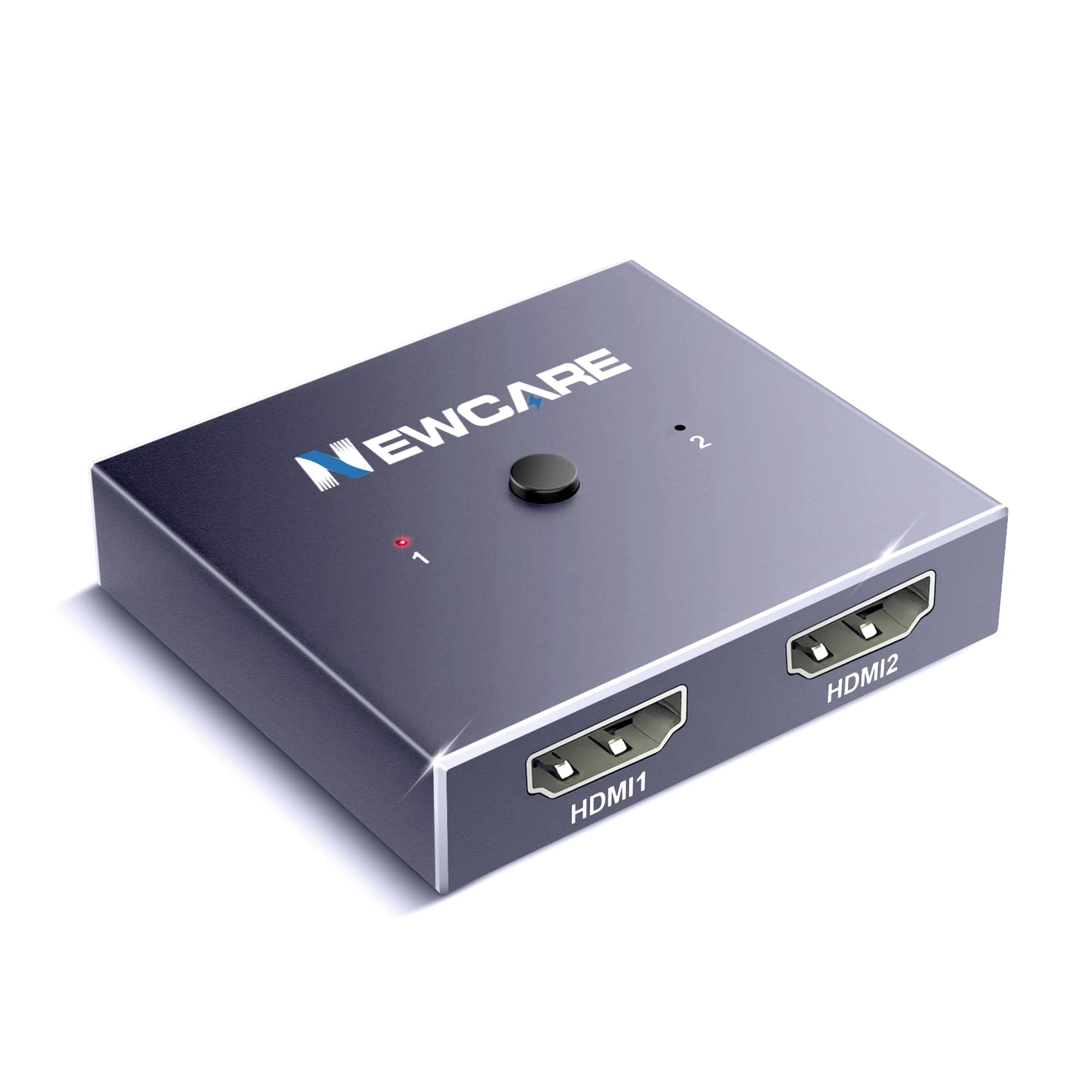 HDMI Switch 4K@60Hz, Bidirectional HDMI 2.0 Switch 2 in 1 Out, 48 Gbps, HDR, 3D Surround Sound, NEWCARE Aluminum 4K@60Hz HDMI Switcher Splitter for PS5/4, Xbox, Fire Stick (Grey 4K@60Hz)