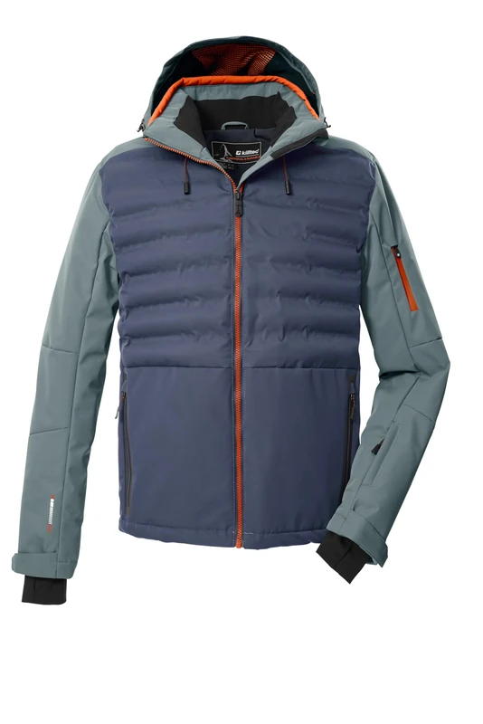 Killtec KSW 72 MN Ski Jacket Men's Hybrid Quilted Jacket with Zip-Off Hood and Snow Guard Midnight Blue 4XL 43435-000