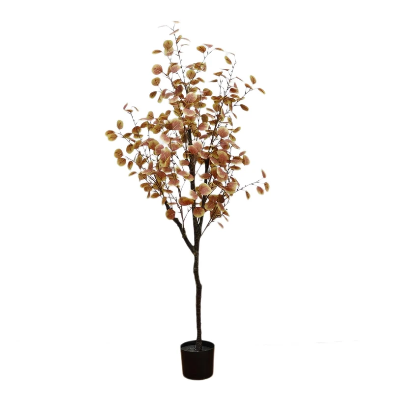 Zstar Large Artificial Eucalyptus Plant, 150 cm Autumn Leaves Eucalyptus Artificial Tree with Pot, Decorative Plants for Indoor and Outdoor Use, Home, Living Room, Office