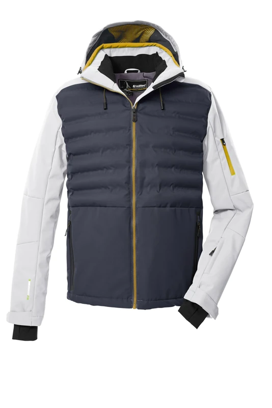 Killtec KSW 72 MN Ski Jacket Men's Hybrid Quilted Jacket with Zip-Off Hood and Snow Guard Dark Steel Blue XXL 43435-000