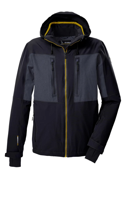 Killtec KSW 47 MN Men's Ski Jacket with Zip-Off Hood and Snow Guard Black Blue 3XL 43436-000