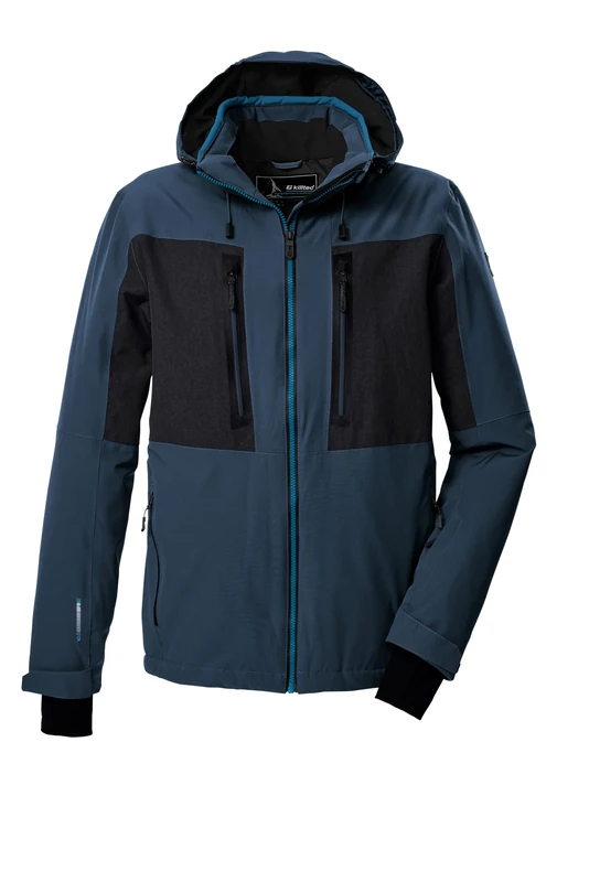 Killtec KSW 47 MN Ski Jacket 43436-000 Men's Functional Jacket with Zip-Off Hood and Snow Guard Dark Blue 4XL