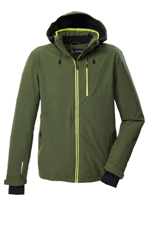 Killtec KSW 24 MN Ski Jacket Men's Outdoor Jacket with Zip-Off Hood and Snow Guard Forest Green 3XL 43429-000