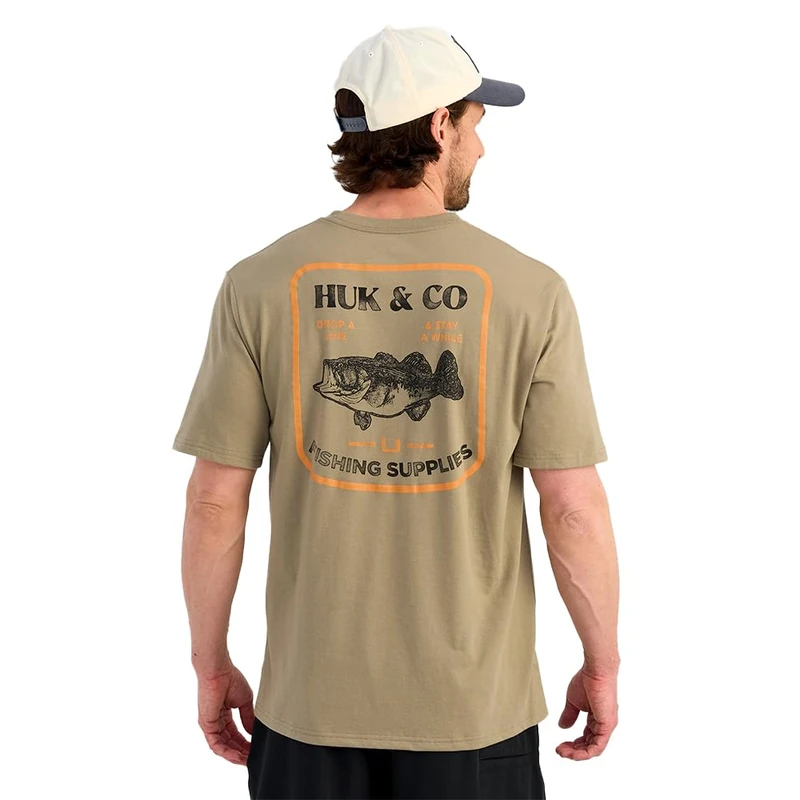 HUK Short Sleeve Performance Tee, Fishing T-Shirt for Men, Huk and Co - Overland Trek, Large