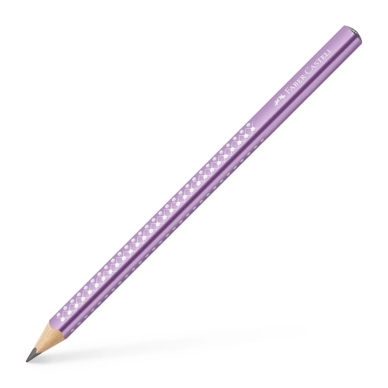 Faber-Castell 111663 - Box of 12 Graphite Jumbo Sparkle Metallic Pencils - Violet - Image 1