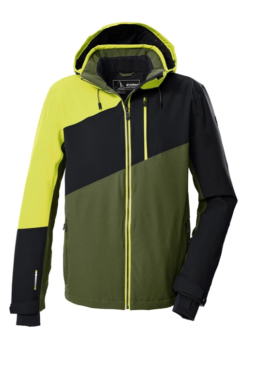 Killtec KSW 32 MN Ski Jacket 43430-000 Men's Outdoor Functional Jacket with Zip-Off Hood and Snow Guard Forest Green 4XL