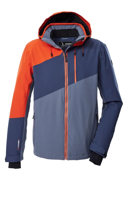 Killtec KSW 32 MN Ski Jacket Men's Outdoor Jacket with Zip-Off Hood and Snow Guard Steel XL 43430-000