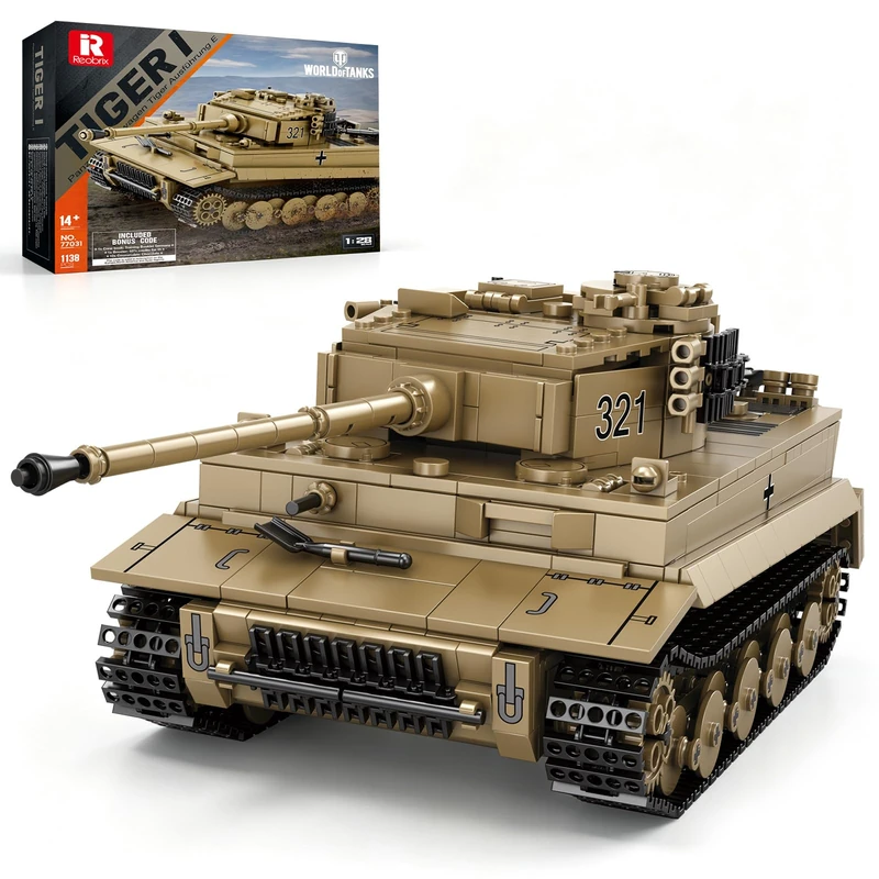 Reobrix Tiger 1 Military Tank Model Kit for Adults, World of Tanks Licensed