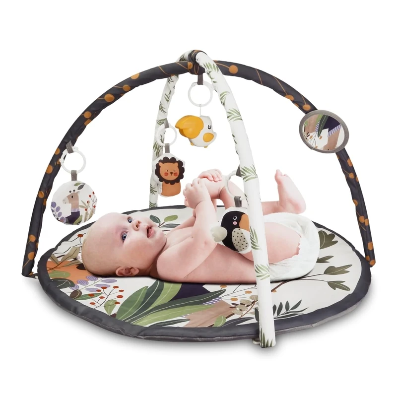 Mobiclinic® Kids, 2 in 1, Baby gym + Play mat, Includes music, 5 interactive toys, From 0-6 months, Motor development, Dreamland, Foldable, 2 arches, Evolutive