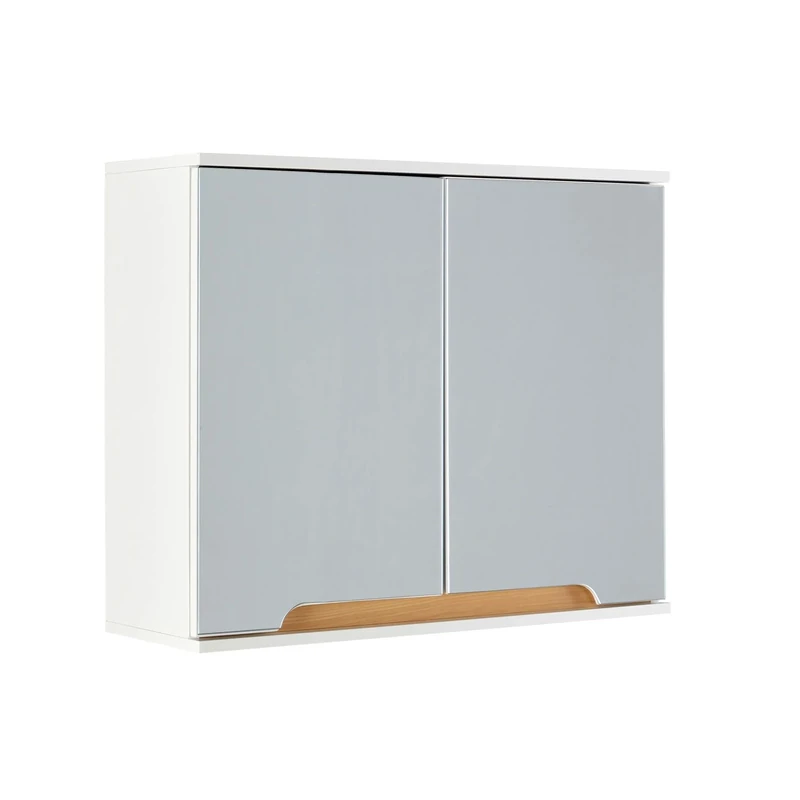 Home Source| Florence Wall Mounted Bathroom Cabinet – White, Soft Close Door, 3-Shelves with 1-Open Shelf, 60cm Tall Cupboard, Vanity Storage Unit 30x30x60cm