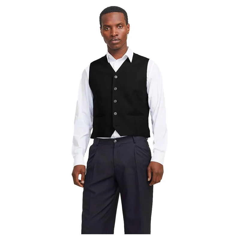 JACK & JONES Male Vest Jprtheo Regular Fit Suit Vest, black, 48 - Image 1