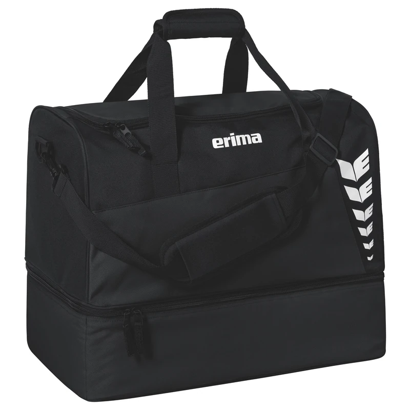 Erima Six Wings 7232407 Unisex Sports Bag with Bottom Compartment L Black, Black, L, with Bottom Compartment - Image 1