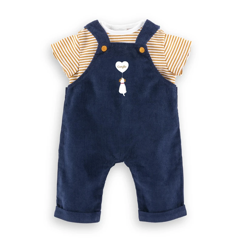 Corolle - T-Shirt and Dungarees Navy, clothing, for Doll 36 cm, from 2 Years, 9000141890