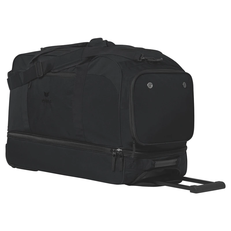 Erima Unisex Travel Line Wheeled Bag with Base Compartment (7232504) Black, XL, Black, XL, Bottom Compartment