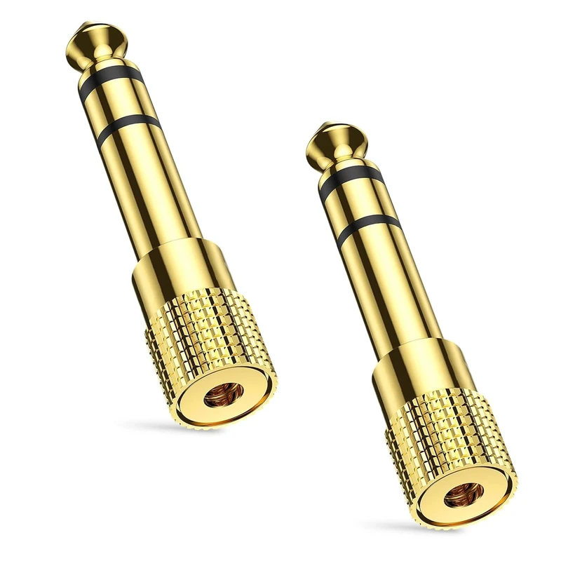 2pcs Headphone Jack Adapter,3.5mm to 6.35mm Audio Jac HeadphoneAdapter,HeadphoneJack Adapter,Aux Jack Converter,Headphone Audio JackPlug Adaptor Converter forDigital Piano,Electric Keyboard,Speaker
