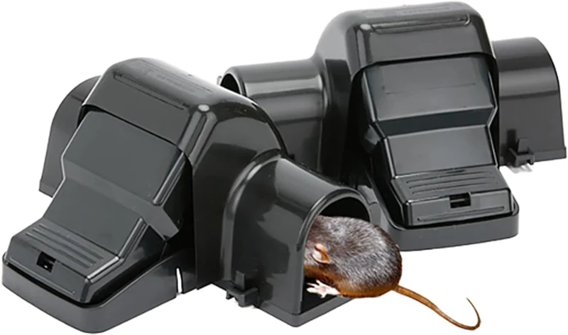 Rat Traps That Kill Instantly 2PCS, Reusable Mouse Catcher, Tunnel Dual-Entry Trap for Big Rats, for Indoors and Outdoor Use,Heavy Duty Large Fast Kill Pest Control Device, Snap Traps for Humane Kill