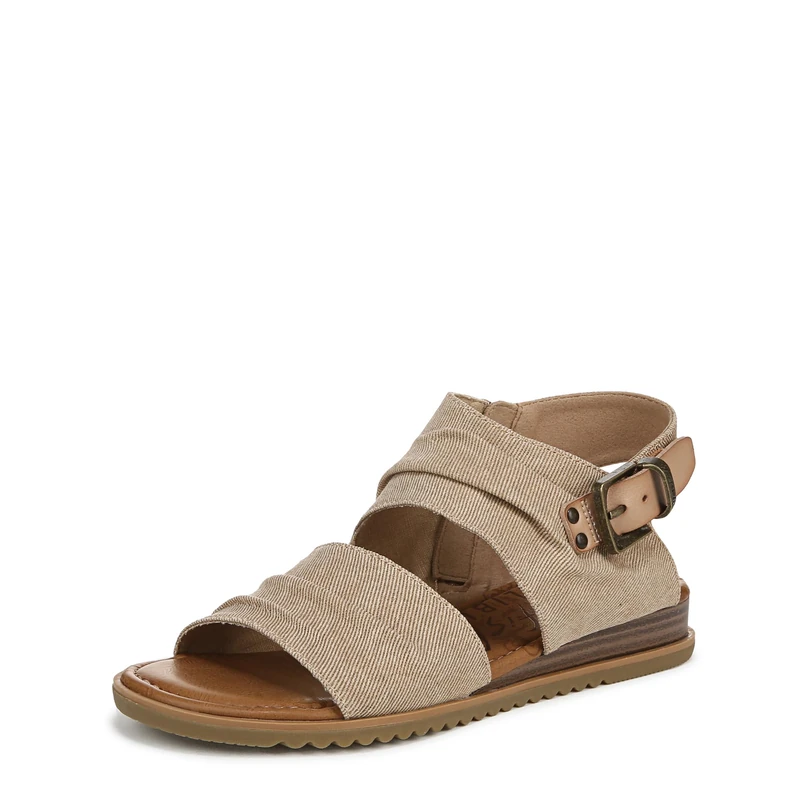 Blowfish Women's Bliss Flat Sandals, Beige Denim, Medium Fit, UK 6