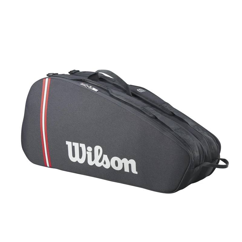 Wilson Tour 6 Tennis Bag, Versatile Bag with a Dedicated Racket Space, Shoe Section and Spacious Accessory Pocket, Dual Carrying Options, Colour: Black