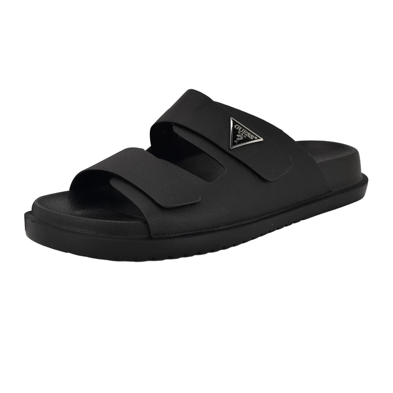 GUESS Men's Visel Sandal, Black Saffiano Texture 001, 9 UK