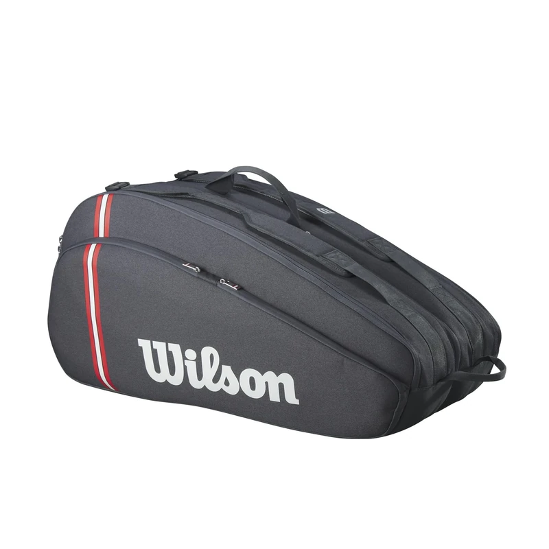 Wilson Tour 12 Tennis Bag, Versatile Bag with a Dedicated Racket Space, Shoe Section and Spacious Accessory Pocket, Dual Carrying Options, Colour: Black