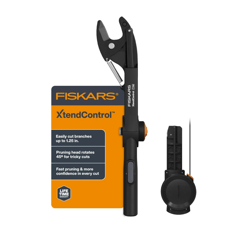 Fiskars XtendControl Rotating Tree Pruner Head with Automatic Cord Reel with 45 Degree Rotation, Compatible with All XtendControl Extension Poles (Pole Not Included)