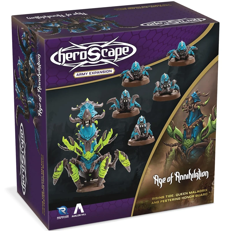 Renegade Game Studios Heroscape: Rising Tide – Queen Maladrix & Festering Honor Guard Army Expansion, Strategic Skirmish Game Add-On, 2-4 Players, 30-90 Minutes