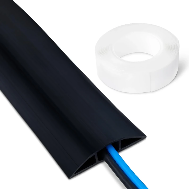 Amazon Basics Floor Cord Cover, 182.88 cm Length, 6.6 cm Diameter, Black - Image 1