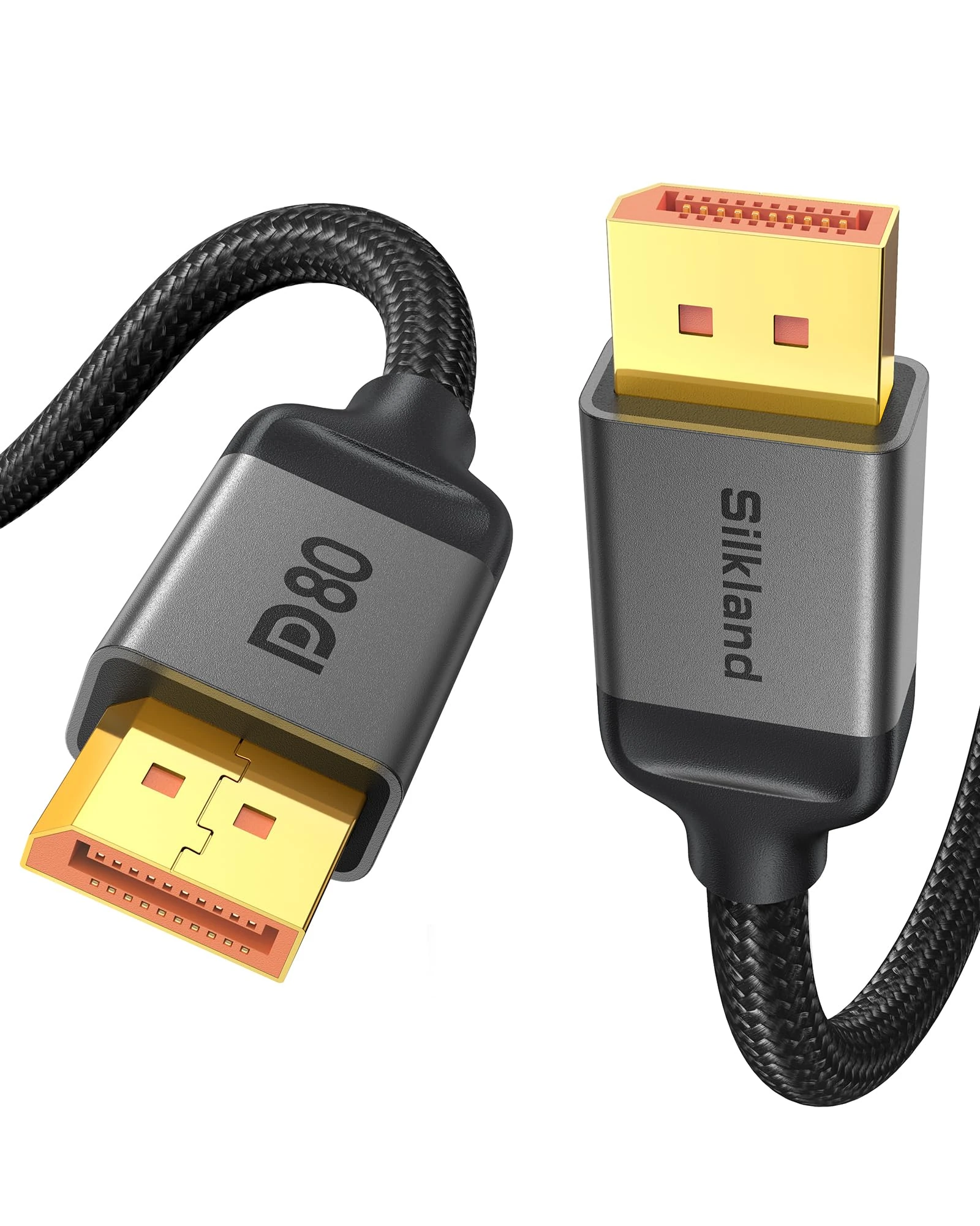 Silkland 80Gbps DisplayPort Cable 2.1 5M, [8K@240Hz, 4K@960Hz 480Hz 360Hz 240Hz] Braided DP 2.1 to DP Cable, HDR HDCP DSC 1.2a Display Port Compatible FreeSync G-Sync Graphics Cards 5090 7900XTX