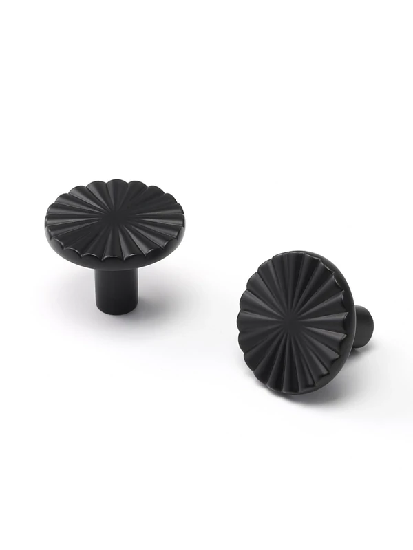 SORWDUERM 10 Pack Black Cabinet Knobs Matte Black Flat Drawer Pulls Kitchen Cupboard Bathroom Dresser Cabinet Hardware Handles Zinc Alloy