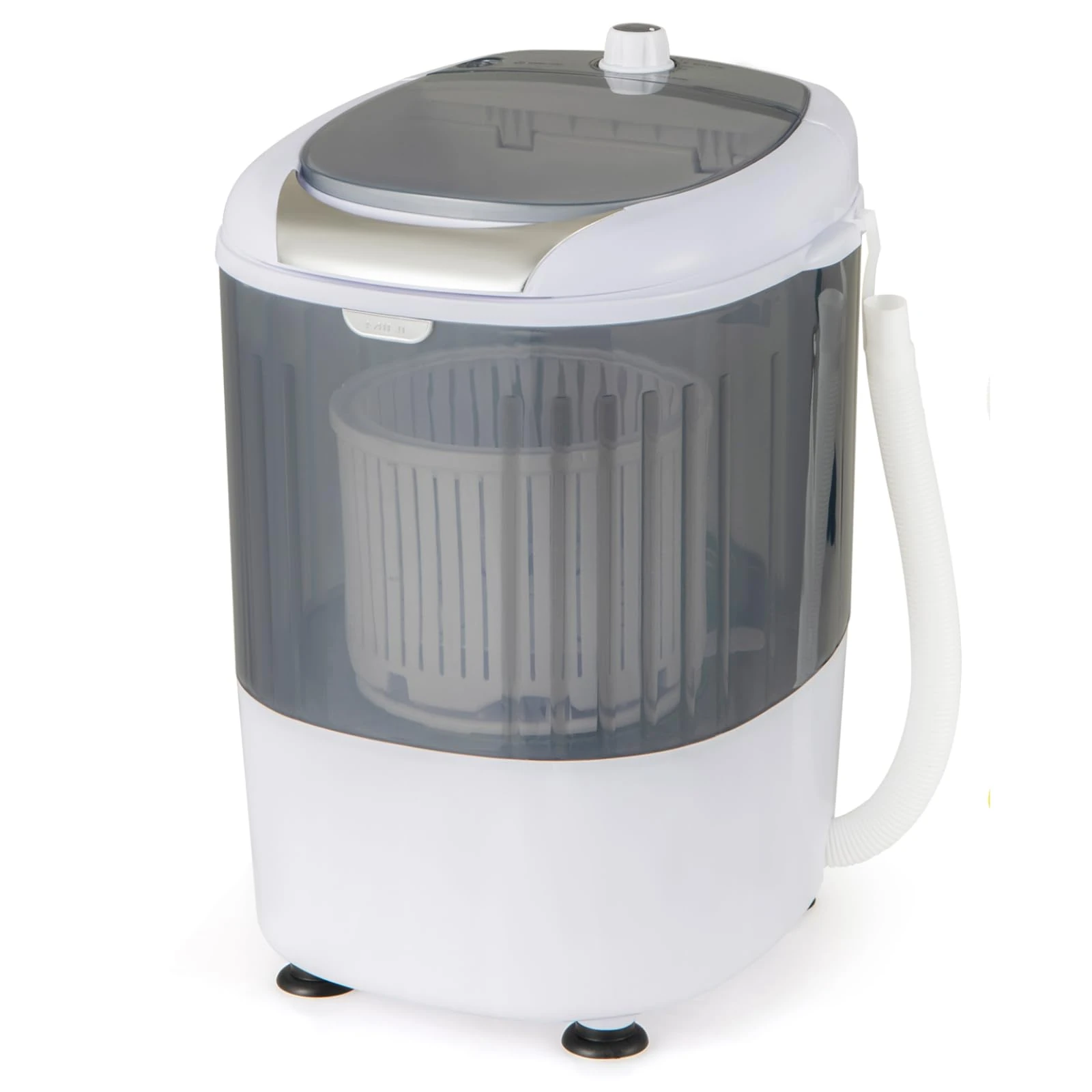 COSTWAY Portable Washing Machine, 2 in 1 Mini Single Tub Washer Spin Dryer with Timing Function, Compact Wash Machines for Flats, Dorm, RV, Camping (Grey)