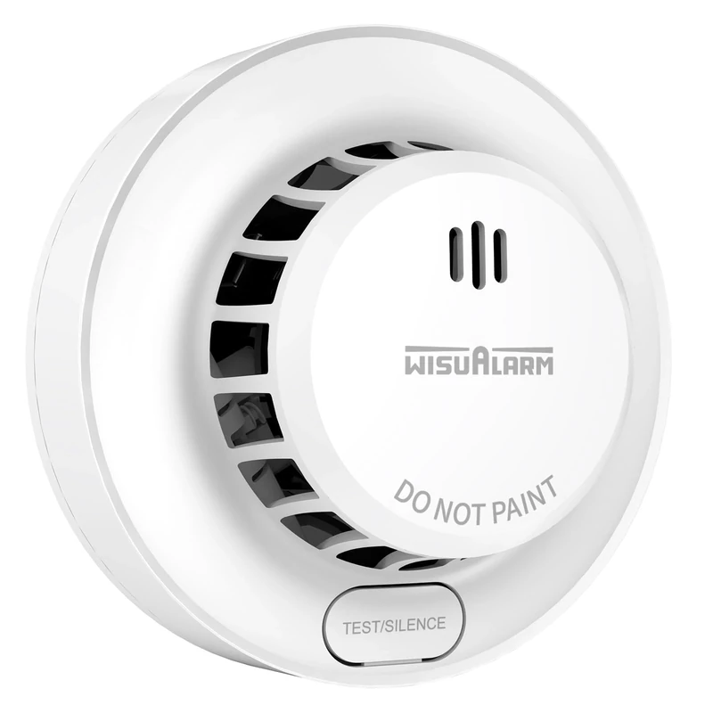 Smoke Alarm 10 Years Lifepan, 5 Years Battery, Smoke alarms for Home, with Replaceable Battery, Fire Alarm Test/Silence Button, Smoke Detector, 85dB, Conforms to EN14604, UKCA (1PCS)