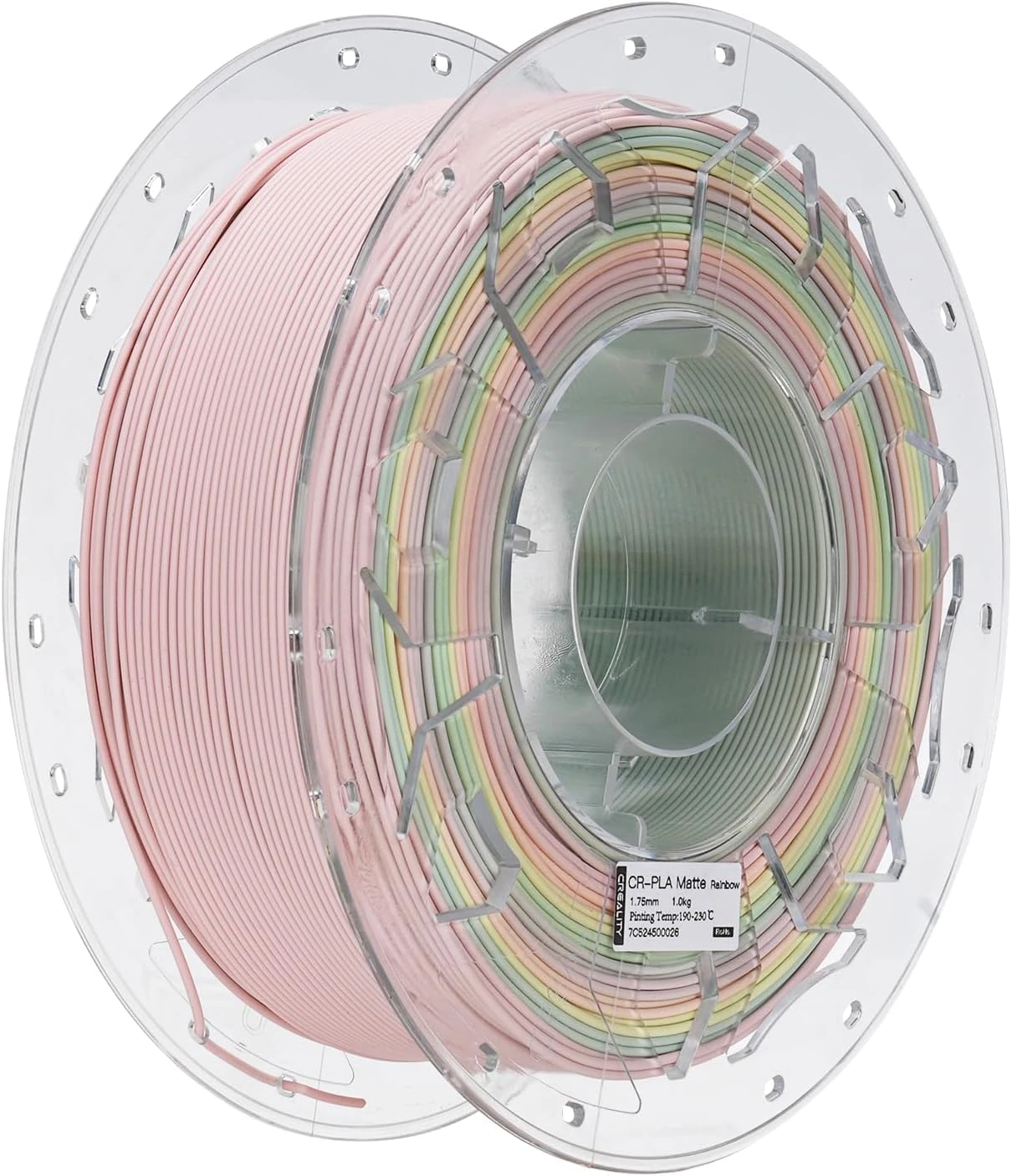 Creality 3D Printer Filament, Rainbow PLA Filament 1.75mm, Enhanced Toughness, Dimensional Accuracy +/- 0.03mm, 1kg(2.2lbs), PLA Mattte Filament for Most 3D Printer