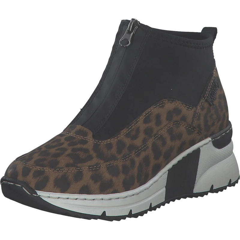 Rieker Women's slip-on boots in brown combination, Brown Combi, 6.5 UK