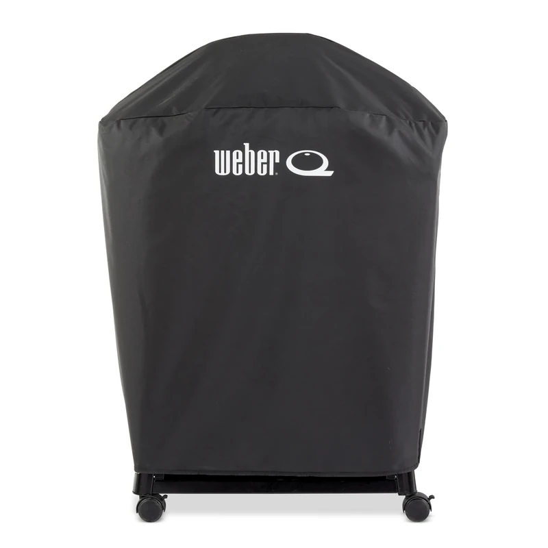 Weber Premium Cart Cover/For Q1000N & Q2000N Series Barbecues, Lightweight Water-Resistant Fabric with Fastening Straps for Durable Outdoor Protection