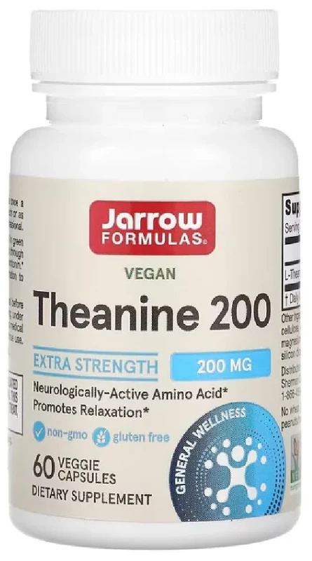Jarrow Formulas - Theanine | 200 mg L-Theanine for Relaxation and Well-Being - 60 Capsules