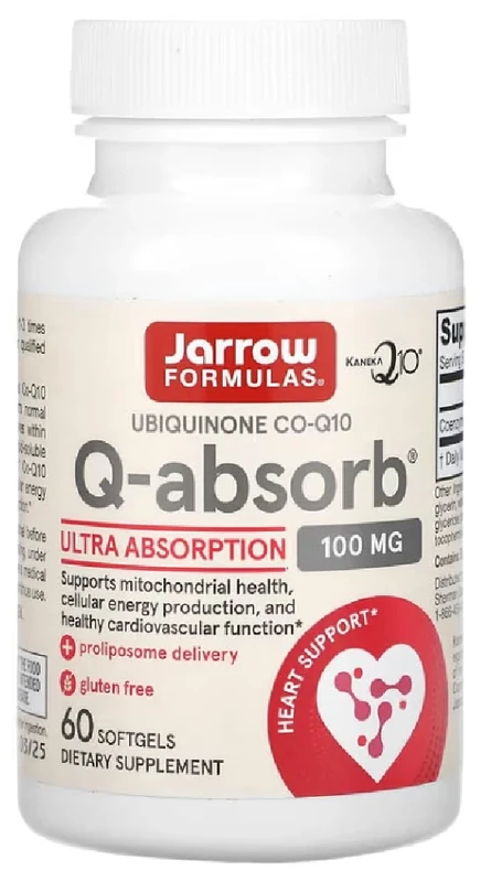 Jarrow Formulas - Q-Absorb CoQ10 | 100 mg for Cellular Energy and Heart Health - 60 softgels
