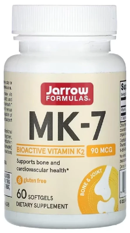 JARROWS Jarrow Formulas - Vitamin K2 MK-7 (Menaquinone-7) | 90 mcg for Bone and Vascular Health - 60 Softgels
