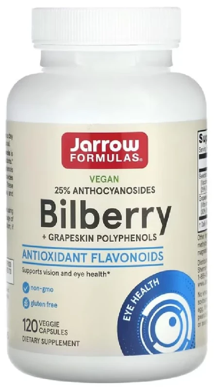 Jarrow Formulas - Blueberry Extract + Grape Skin Polyphenols | Supports Eye Health - 120 Capsules