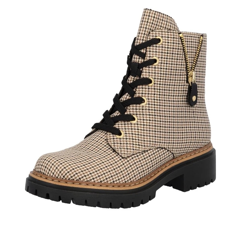 Rieker 72617 Women's Lace-Up Ankle Boots, beige, 5 UK