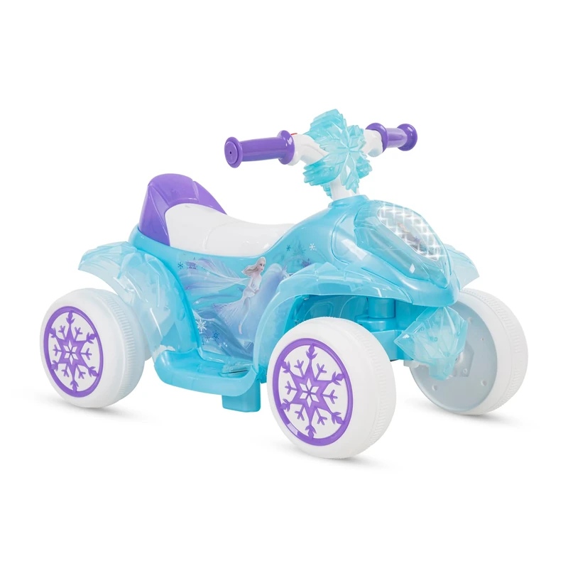 Disney Frozen 6V Battery-Powered Ride-On Bubble Quad by Huffy, aged 1.5-3 years, Blue