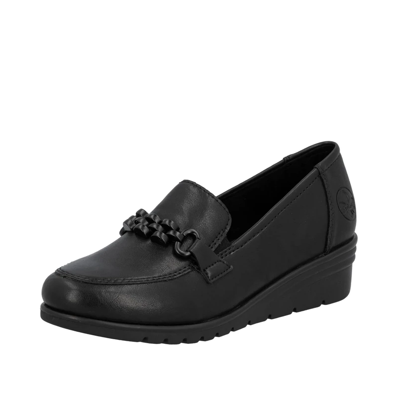 Rieker Women's L5361 Loafer, Black, 41 EU, Black, 7.5 UK