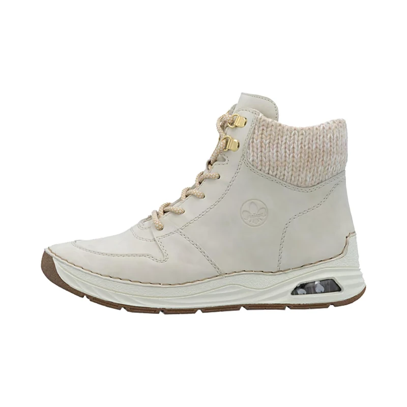 Rieker 44555-60 Women's Lace-Up Boots, Synthetic, Beige, Beige 60, 43 EU
