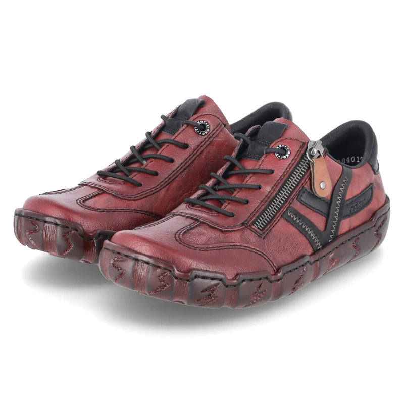 Rieker L0363-34 Women's Faux Leather Slippers in Red, red, 3.5 UK - Image 1